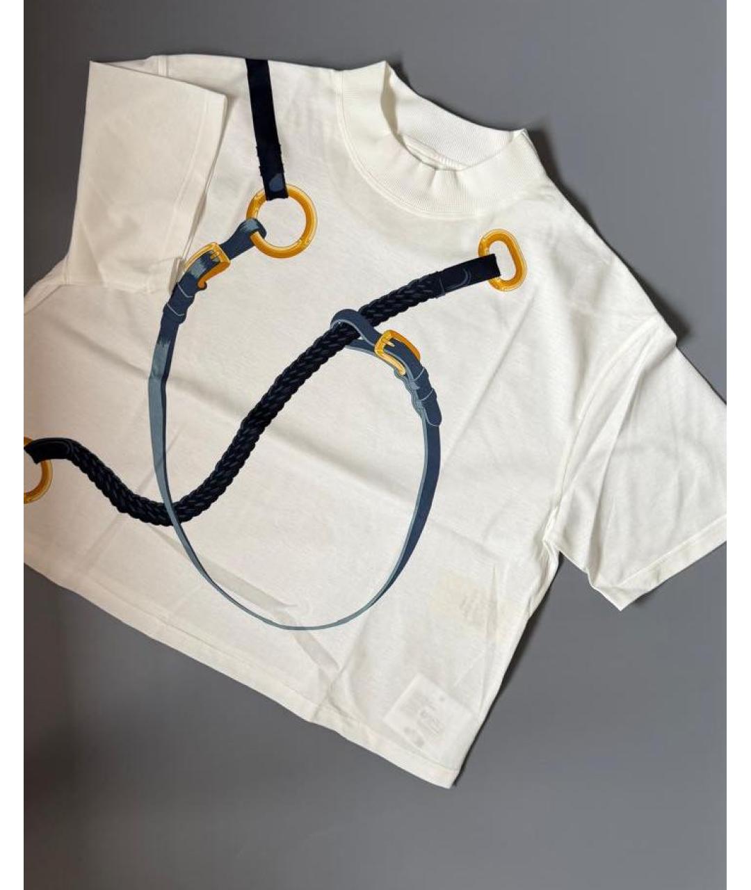 HERMES Белая хлопковая футболка, фото 3