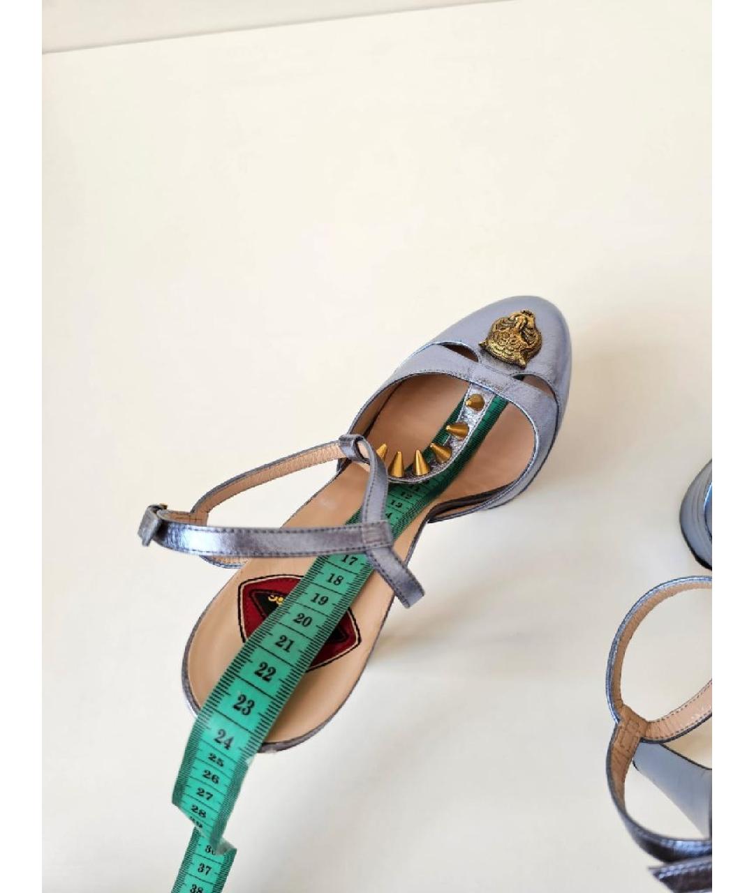 GUCCI Голубые кожаные туфли, фото 5