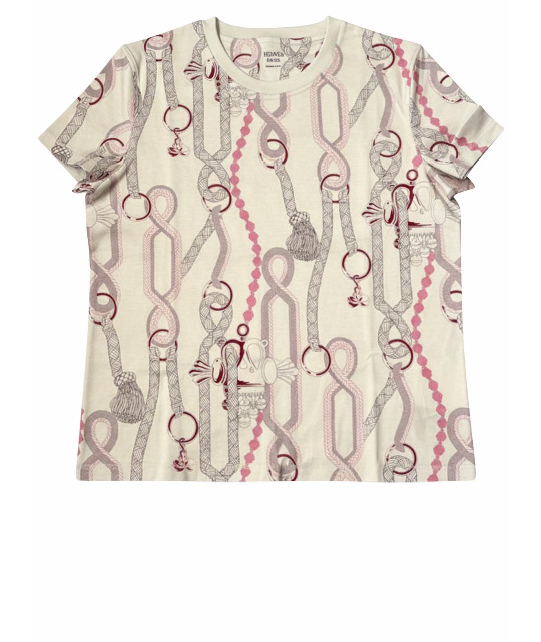 HERMES Розовая хлопковая футболка, фото 1