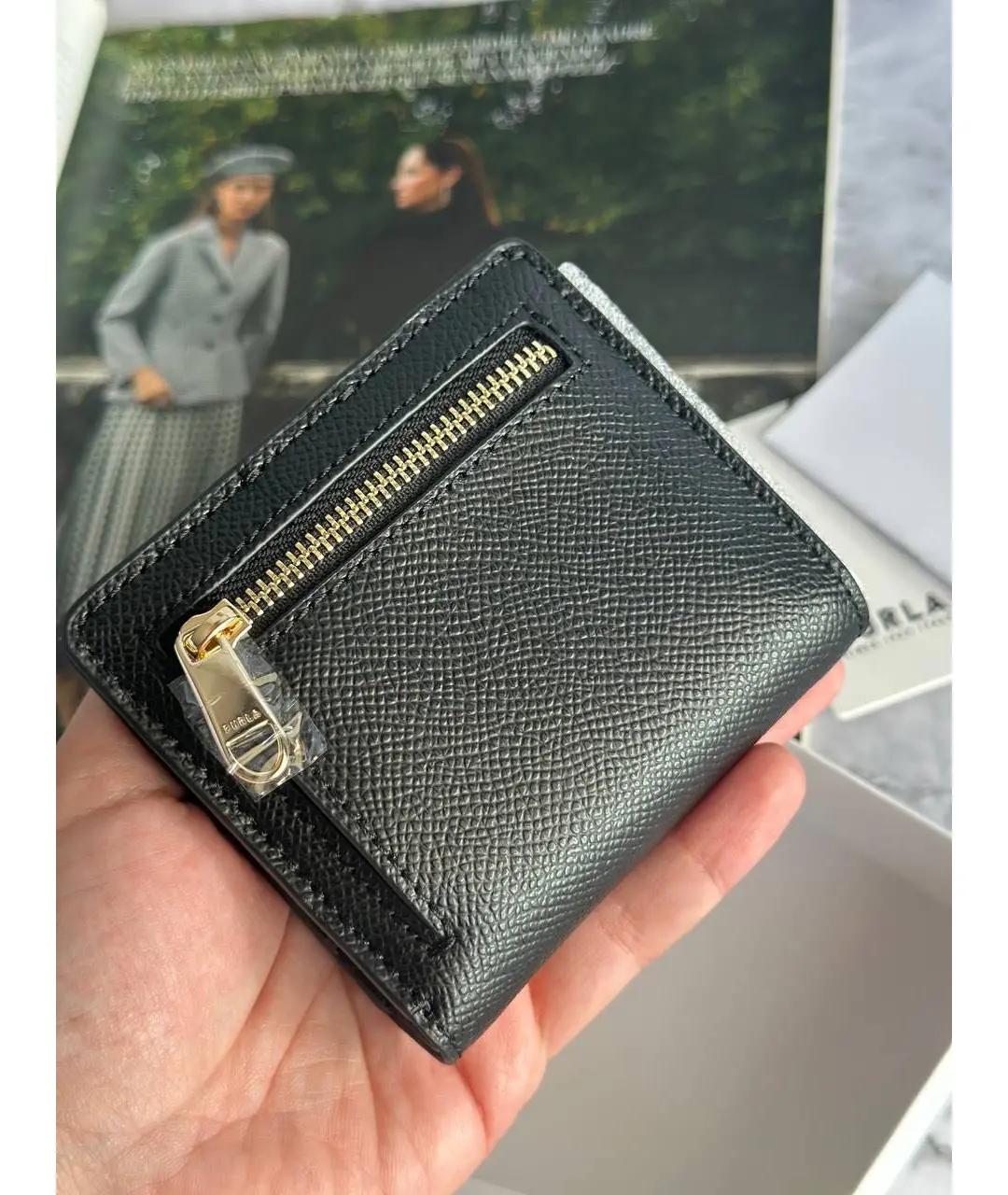 FURLA Черный кожаный кошелек, фото 4