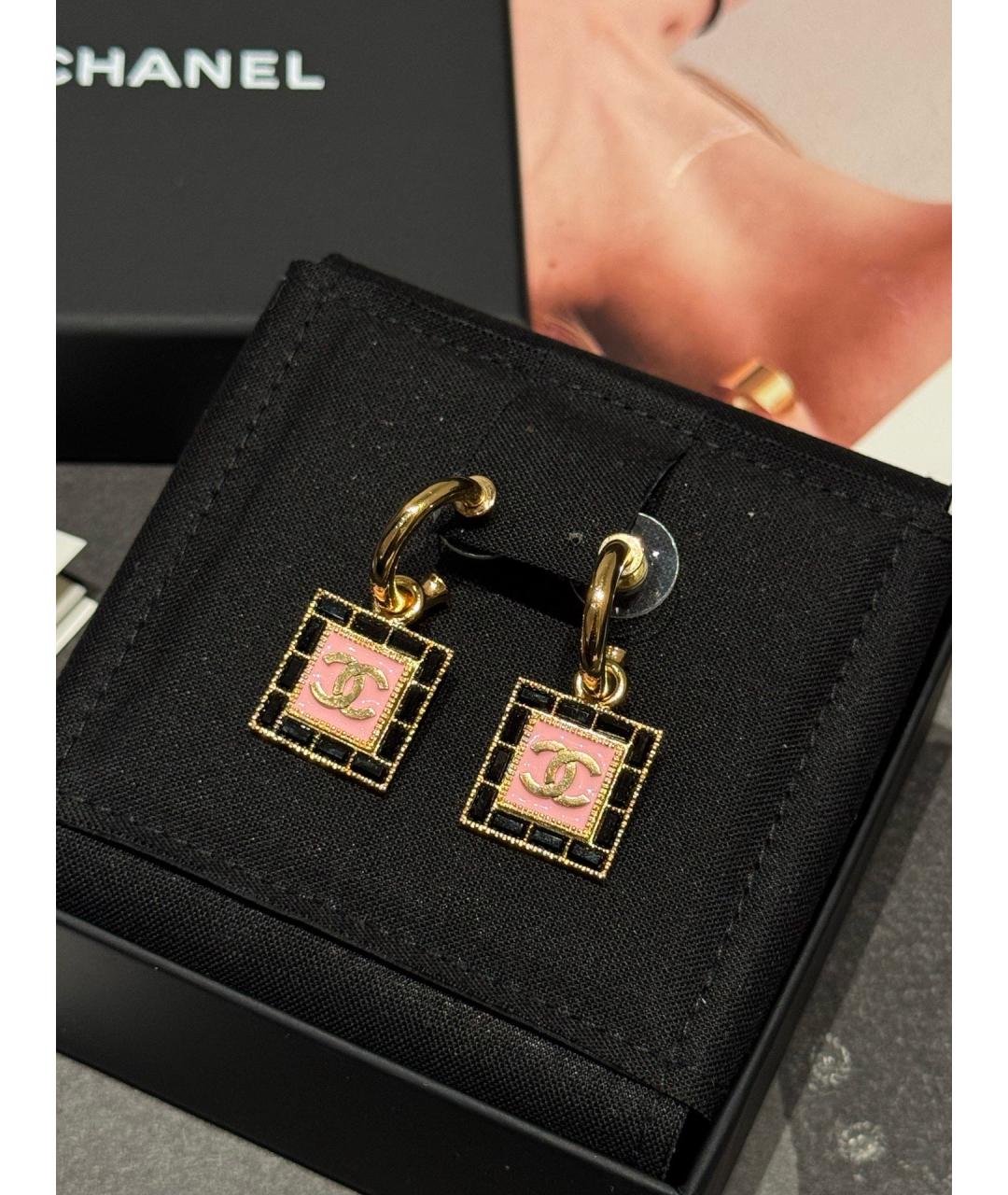 CHANEL Золотые металлические серьги, фото 3