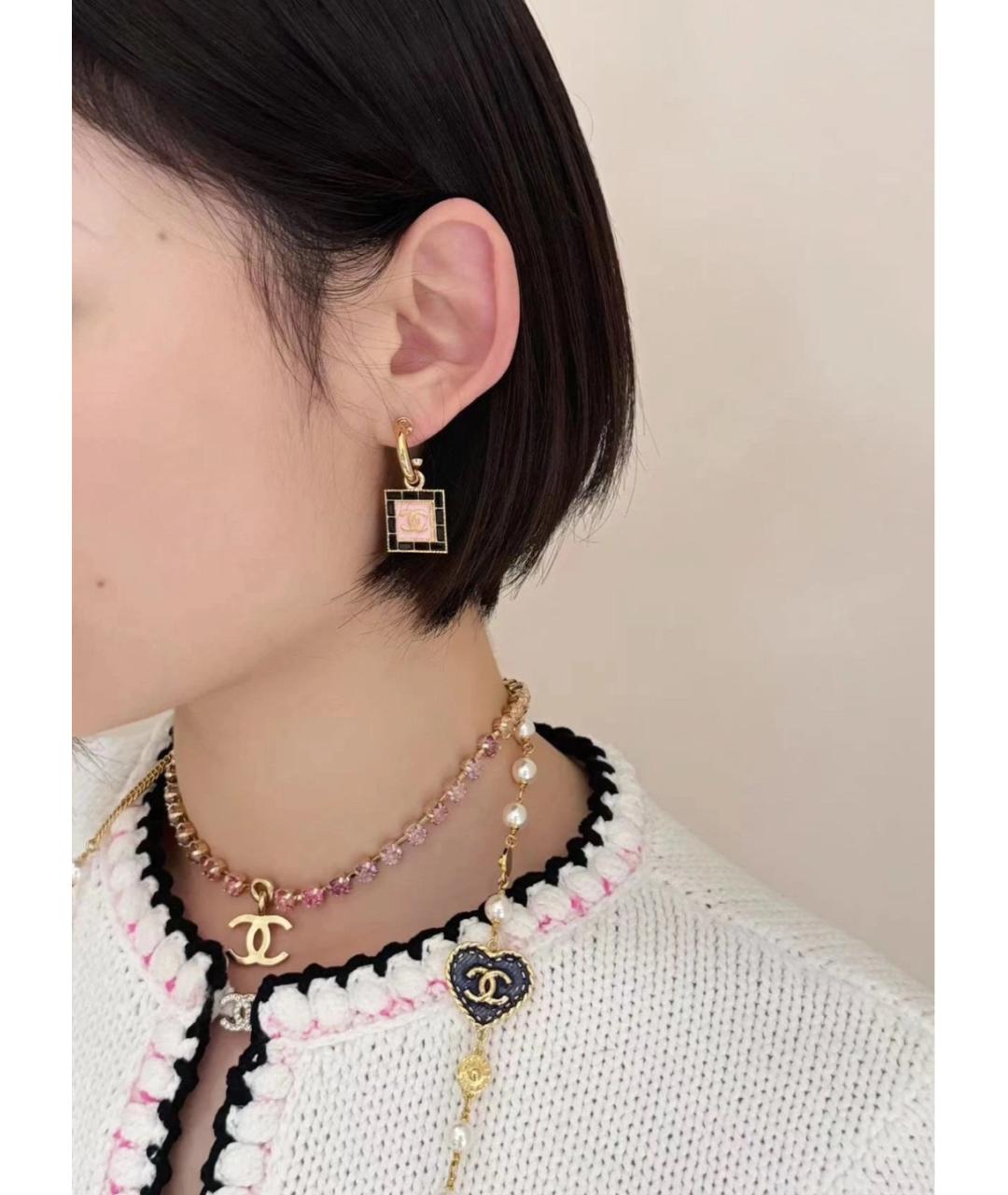 CHANEL Золотые металлические серьги, фото 4