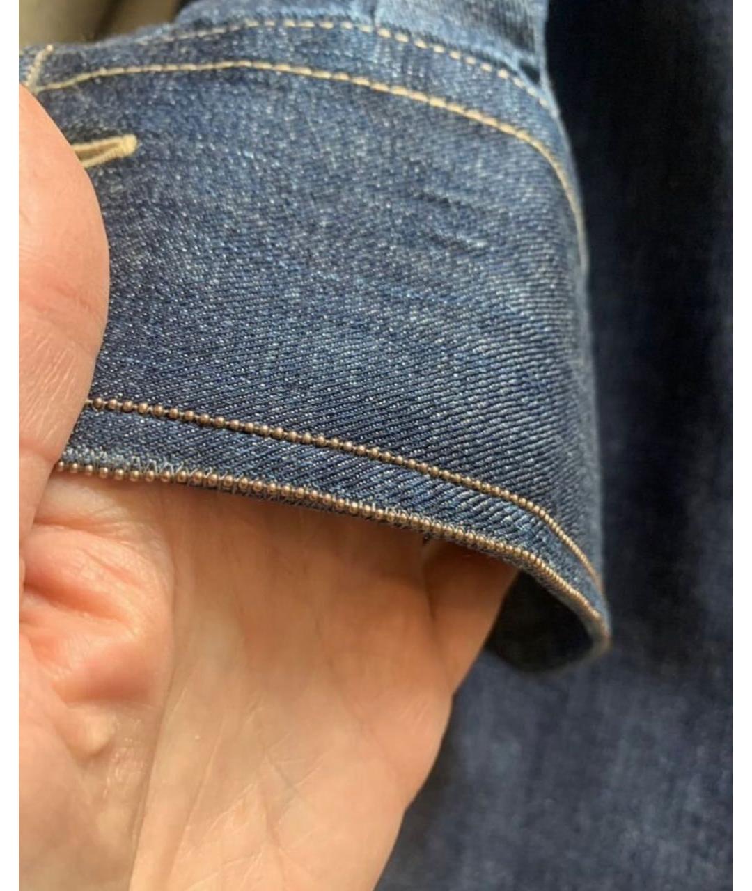 BRUNELLO CUCINELLI Темно-синяя деним рубашка, фото 7