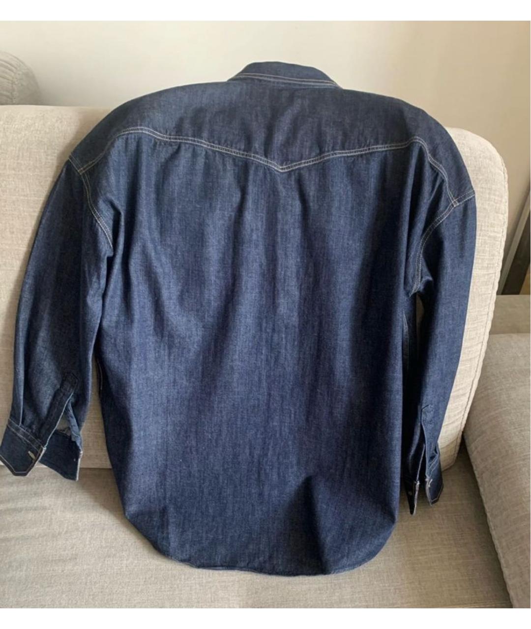 BRUNELLO CUCINELLI Темно-синяя деним рубашка, фото 3