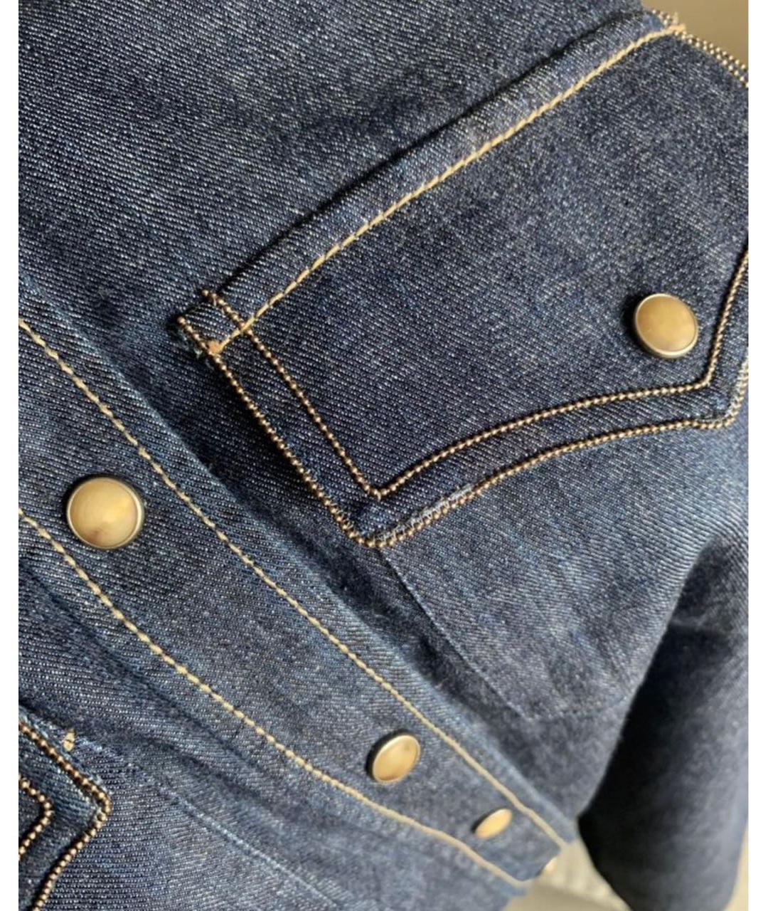 BRUNELLO CUCINELLI Темно-синяя деним рубашка, фото 6