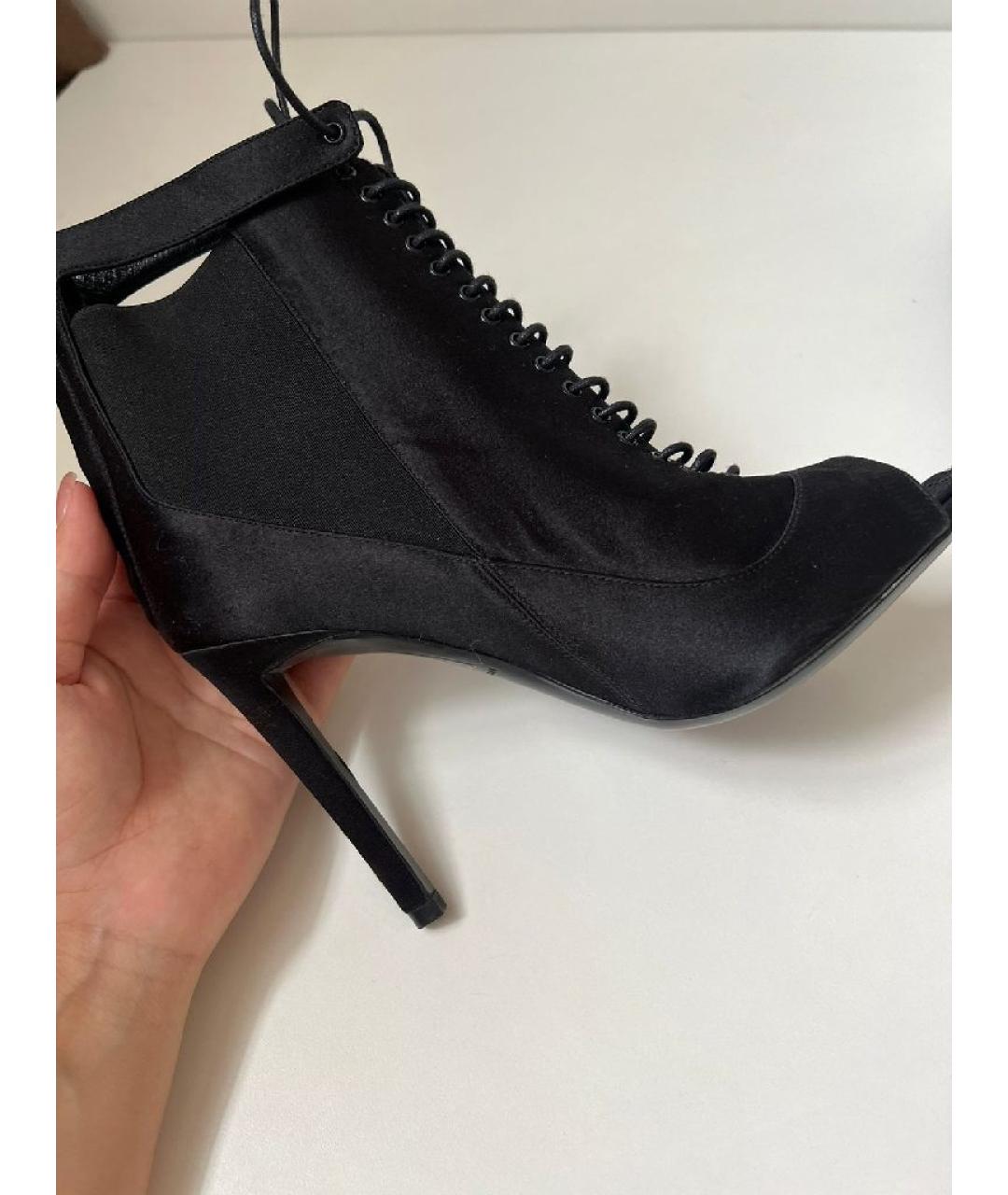 CHRISTIAN DIOR Черные текстильные босоножки, фото 7