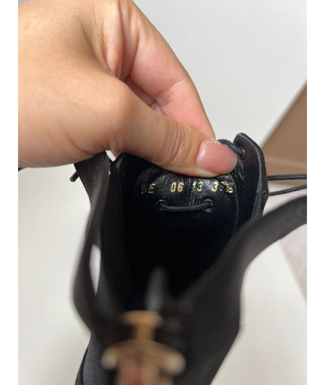 CHRISTIAN DIOR Черные текстильные босоножки, фото 5