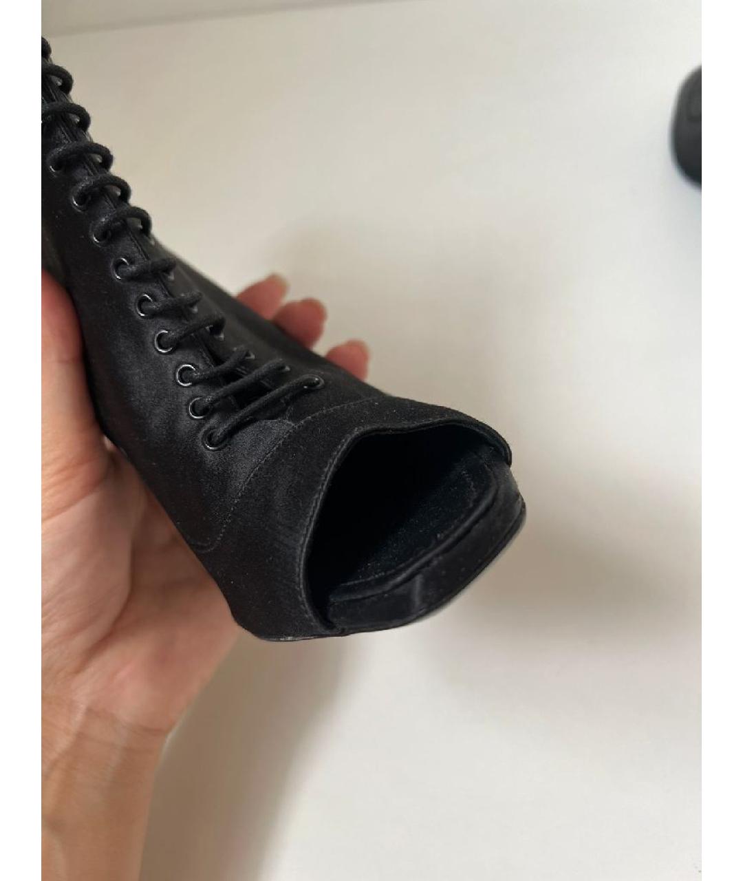 CHRISTIAN DIOR Черные текстильные босоножки, фото 8