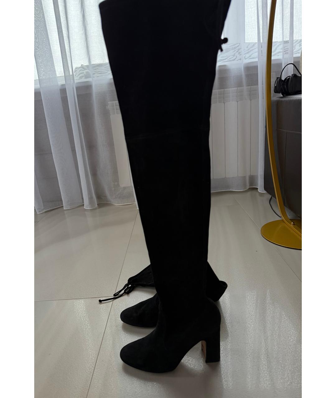 STUART WEITZMAN Черные замшевые ботфорты, фото 3