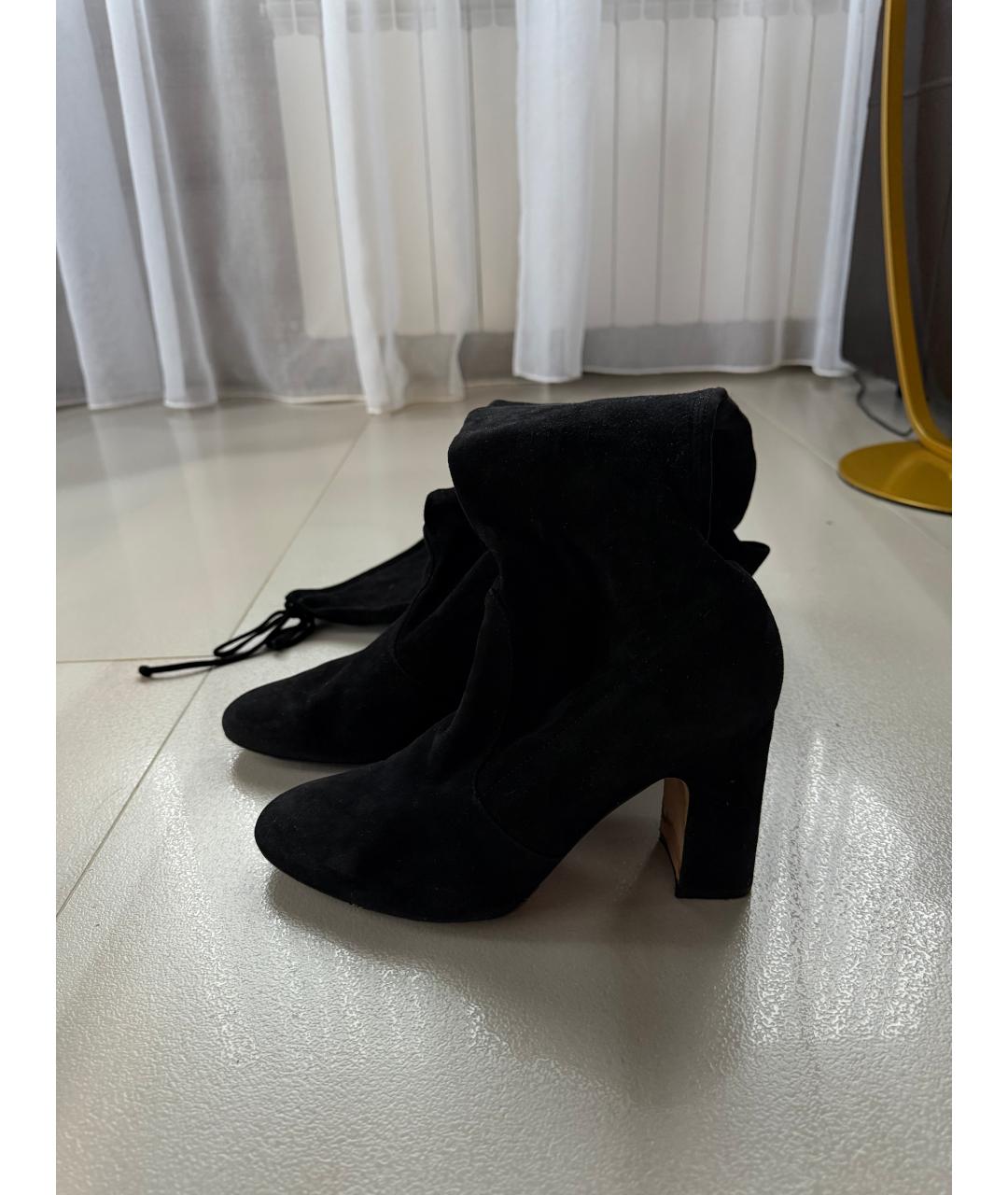 STUART WEITZMAN Черные замшевые ботфорты, фото 2