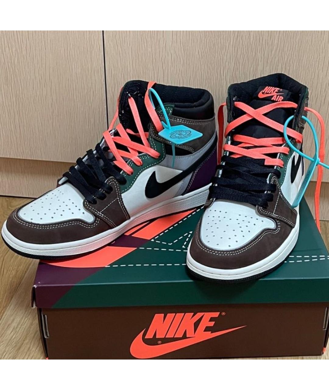 JORDAN Мульти кожаные высокие кроссовки / кеды, фото 3