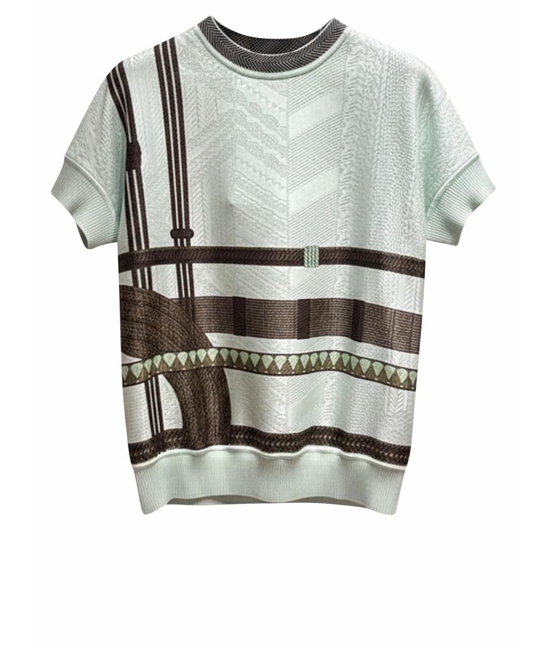 HERMES Голубой шелковый джемпер / свитер, фото 1