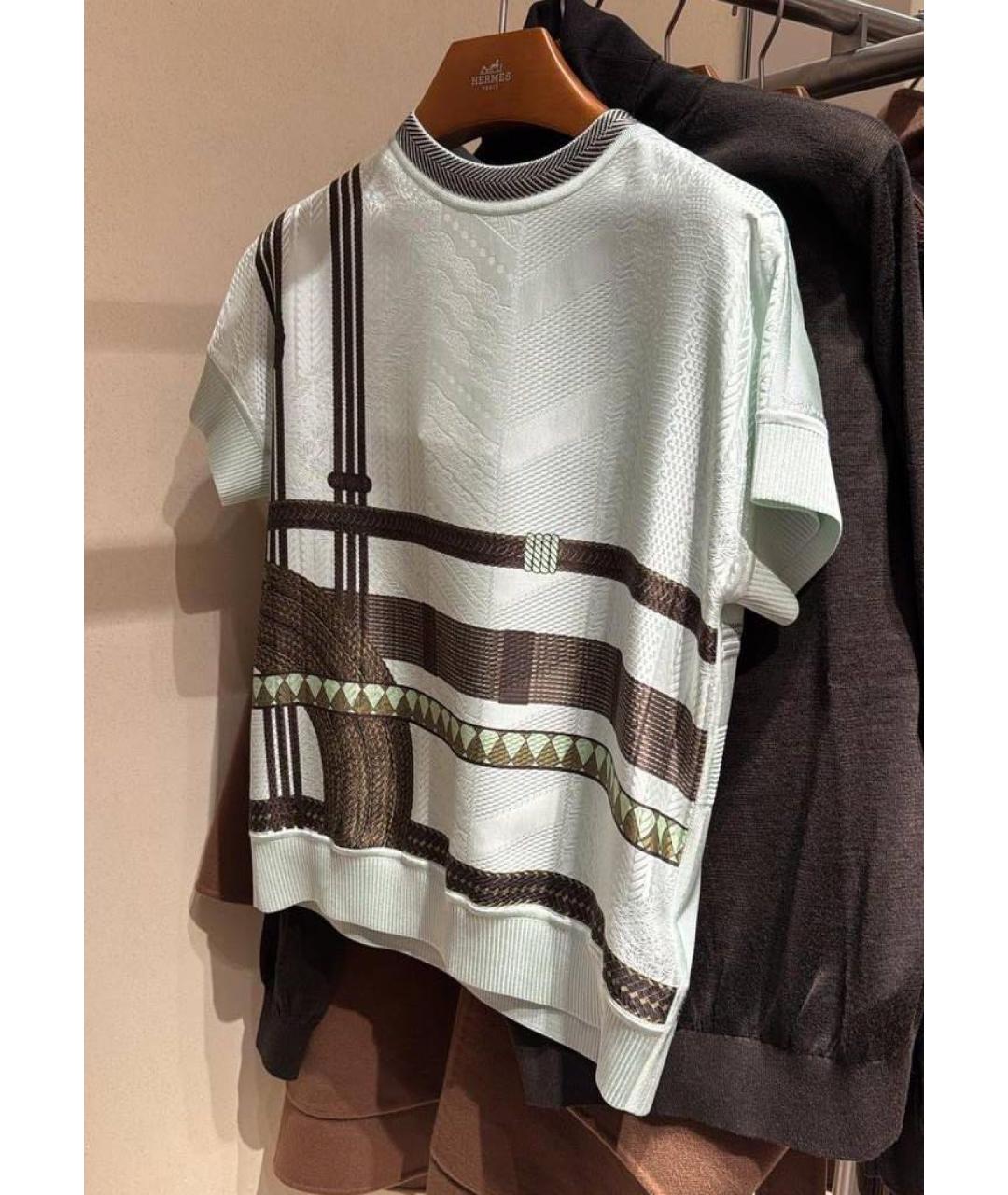 HERMES Голубой шелковый джемпер / свитер, фото 2