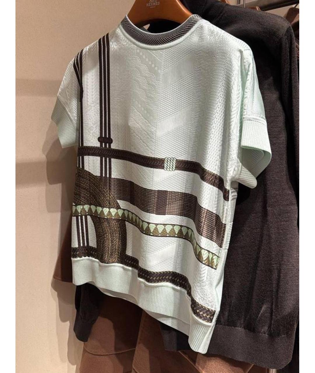 HERMES Голубой шелковый джемпер / свитер, фото 3