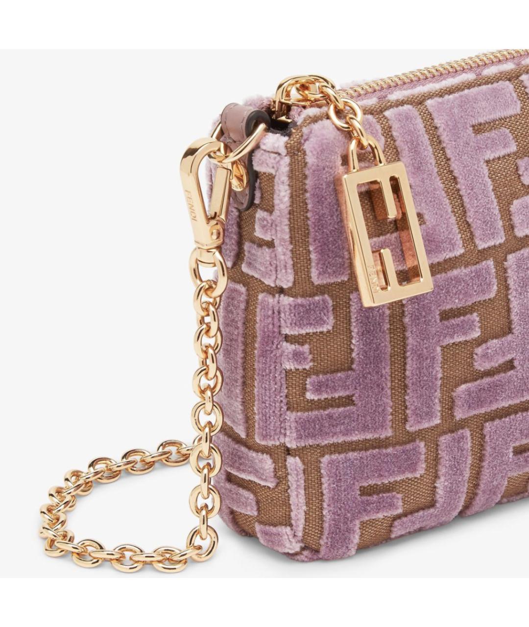 FENDI Розовая тканевая сумка с короткими ручками, фото 4