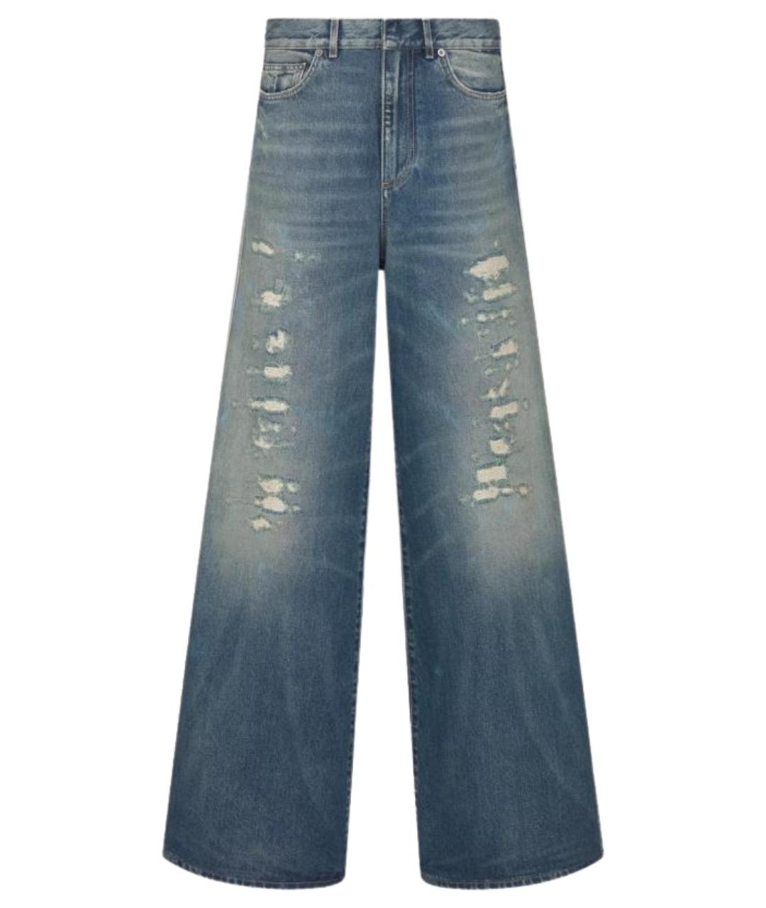 CHRISTIAN DIOR Синие хлопковые джинсы клеш, фото 1