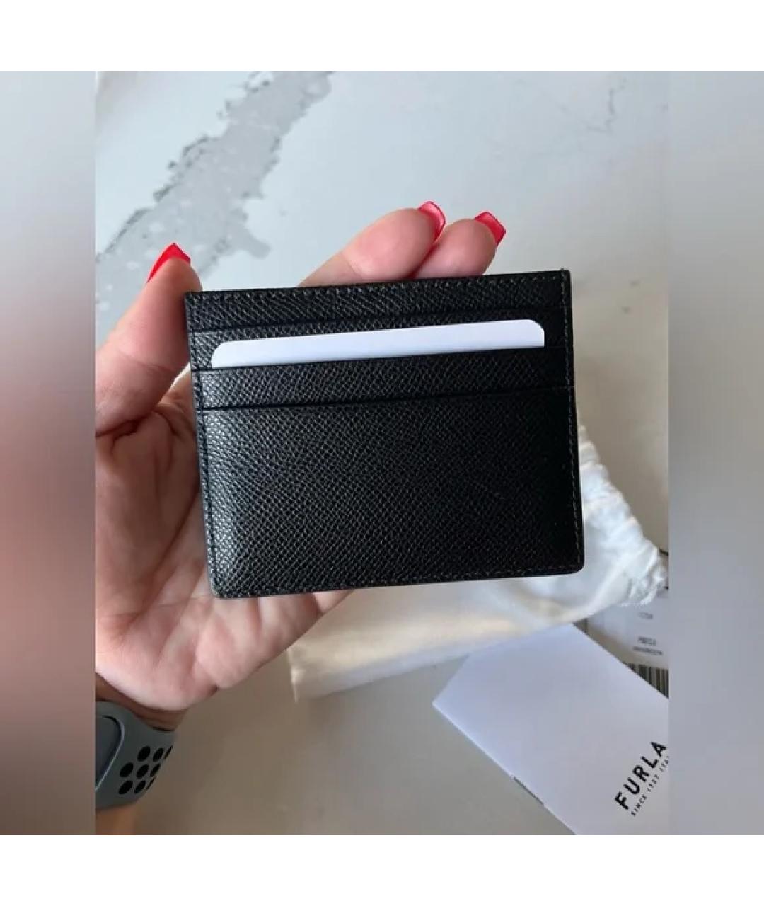 FURLA Черный кожаный кардхолдер, фото 5