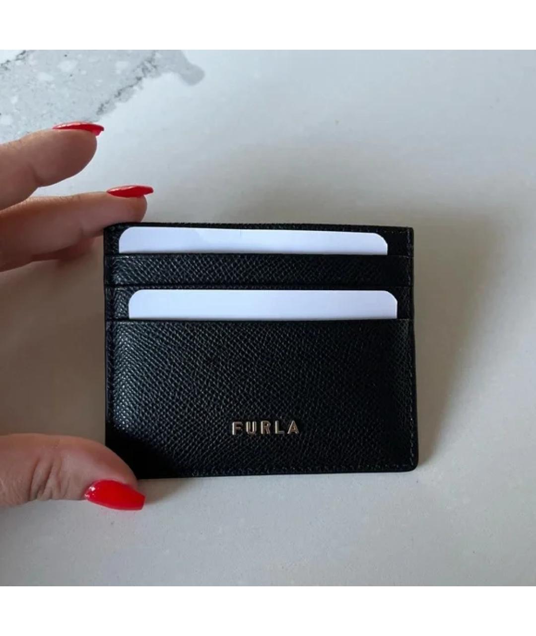 FURLA Черный кожаный кардхолдер, фото 3