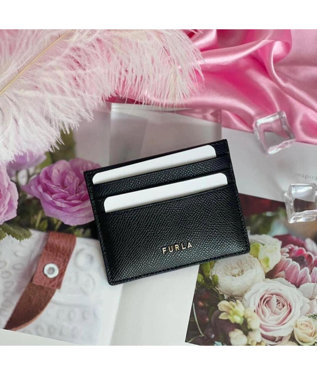 FURLA Черный кожаный кардхолдер, фото 6