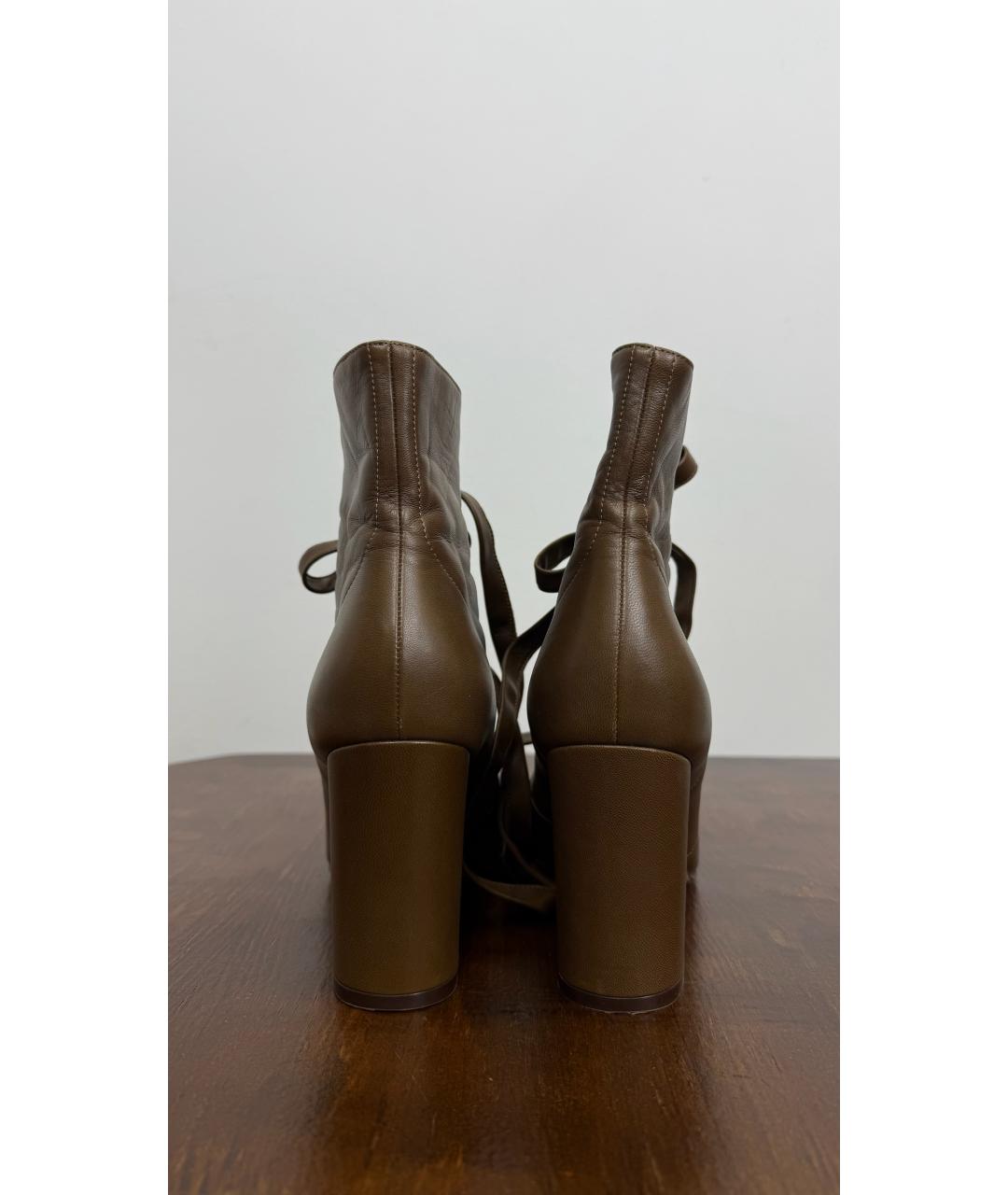 GIANVITO ROSSI Коричневые кожаные ботинки, фото 4