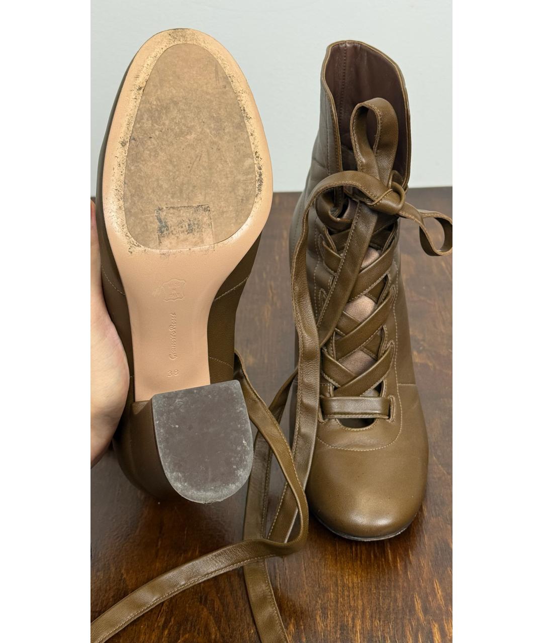 GIANVITO ROSSI Коричневые кожаные ботинки, фото 5