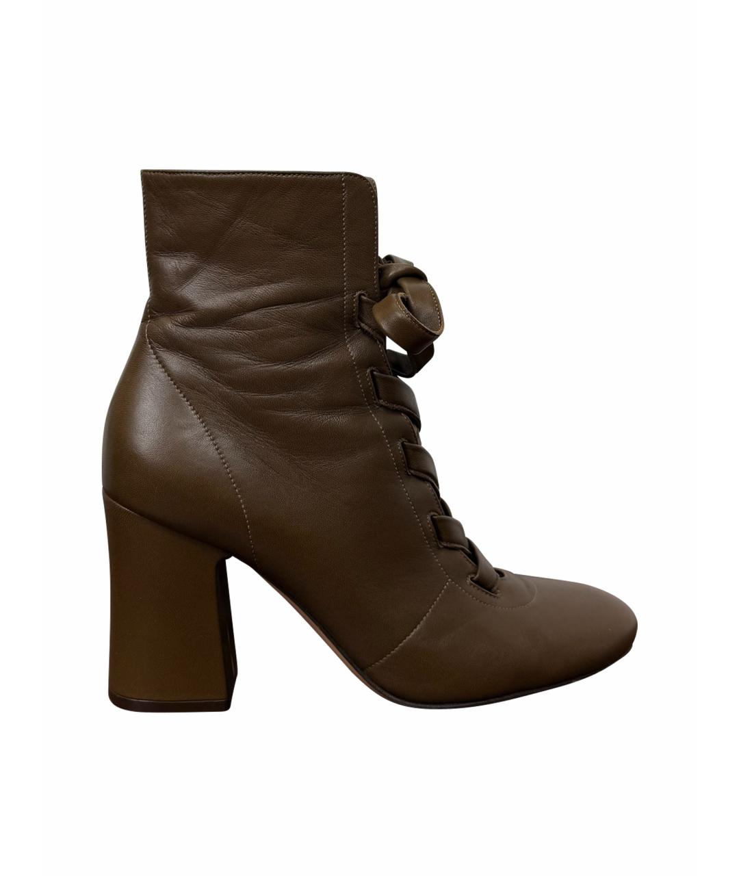 GIANVITO ROSSI Коричневые кожаные ботинки, фото 1