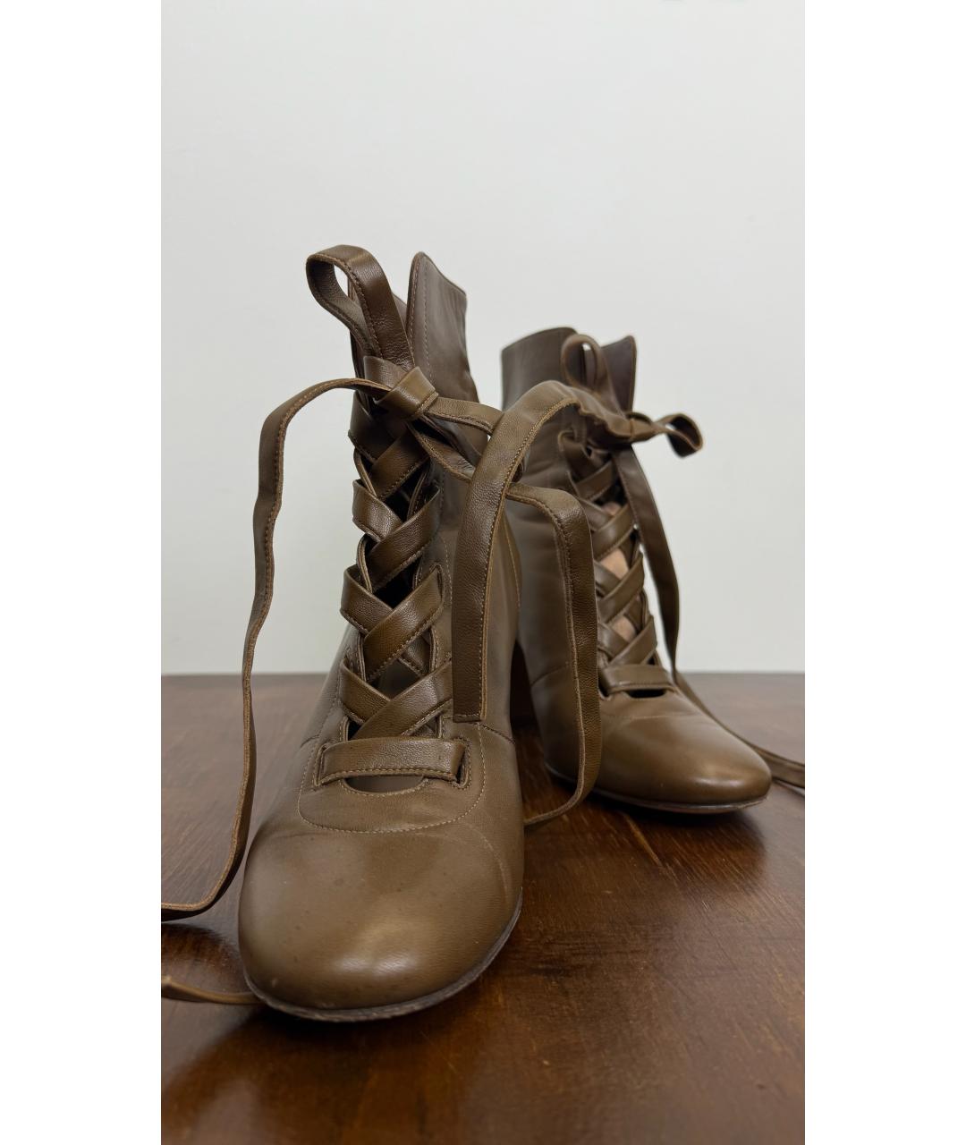 GIANVITO ROSSI Коричневые кожаные ботинки, фото 3