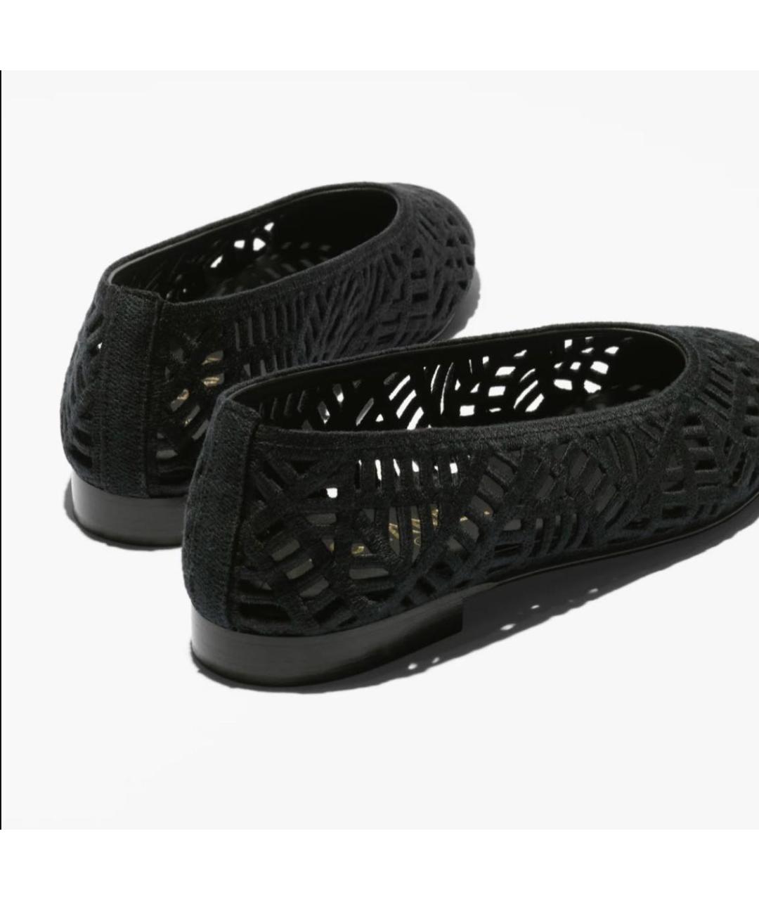 CHANEL Черные текстильные балетки, фото 3