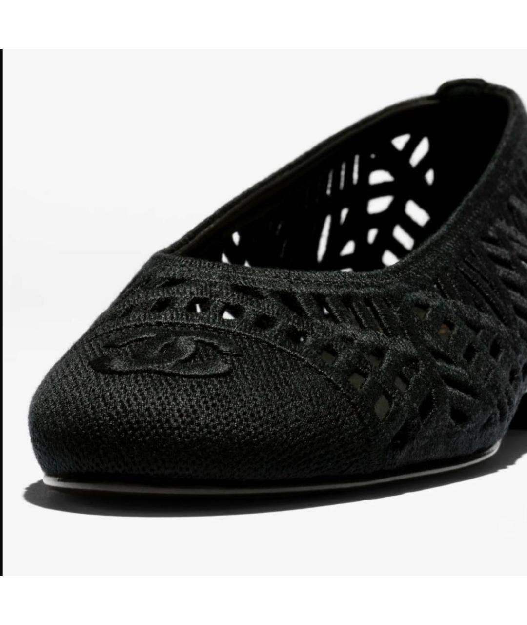 CHANEL Черные текстильные балетки, фото 4