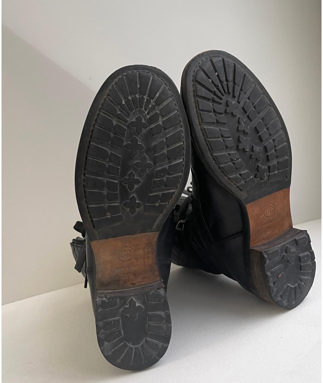 CHANEL Черные кожаные ботинки, фото 9