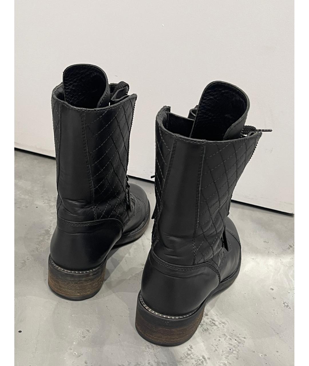 CHANEL Черные кожаные ботинки, фото 7