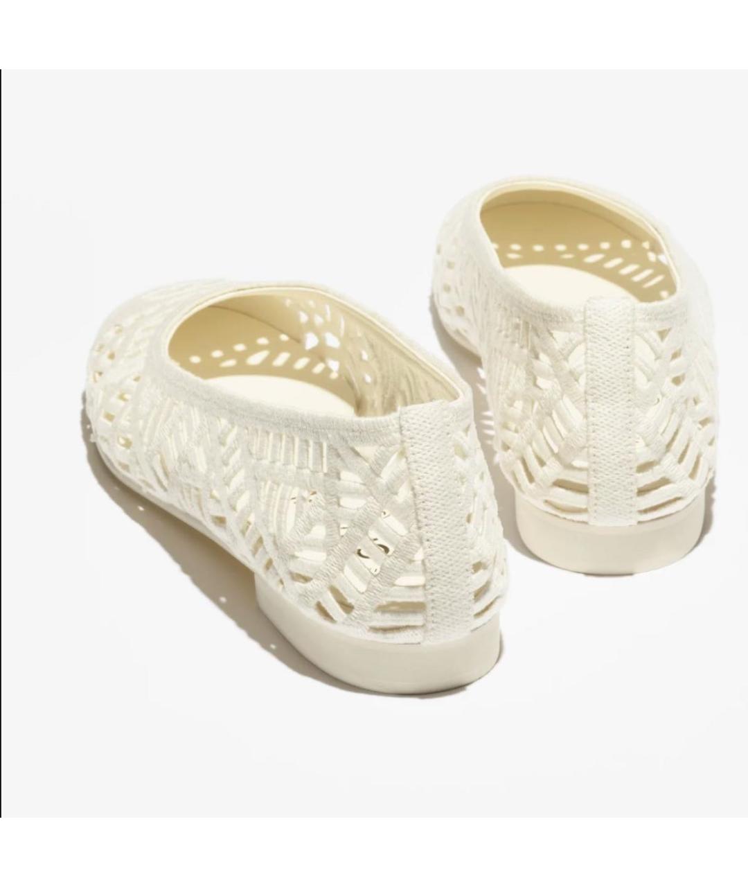 CHANEL Белые текстильные балетки, фото 3