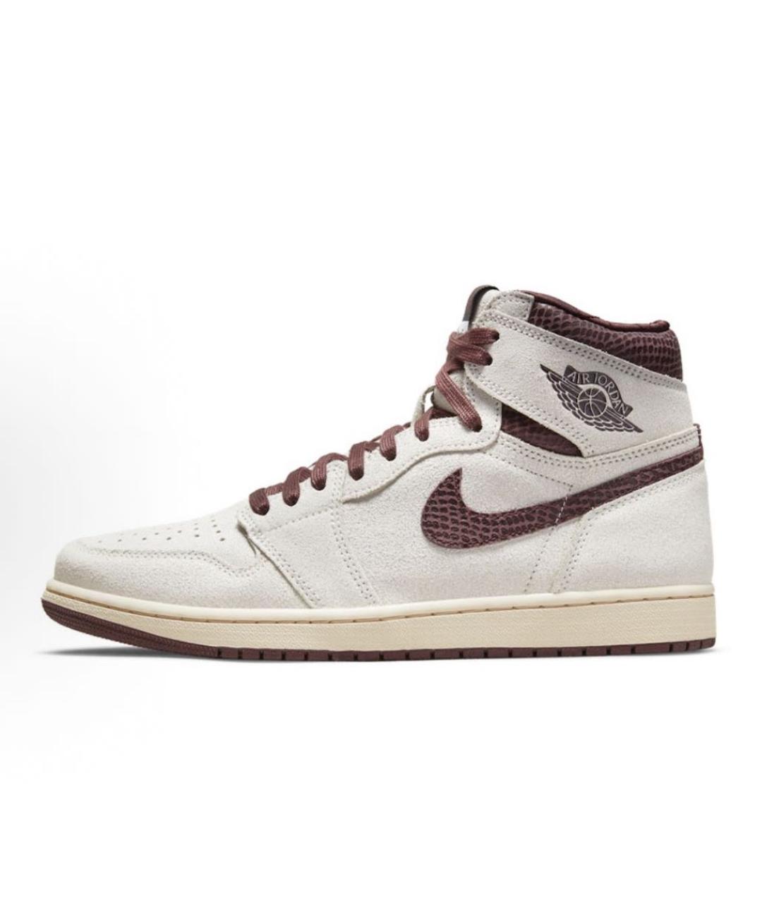 JORDAN Белые кожаные высокие кроссовки / кеды, фото 4