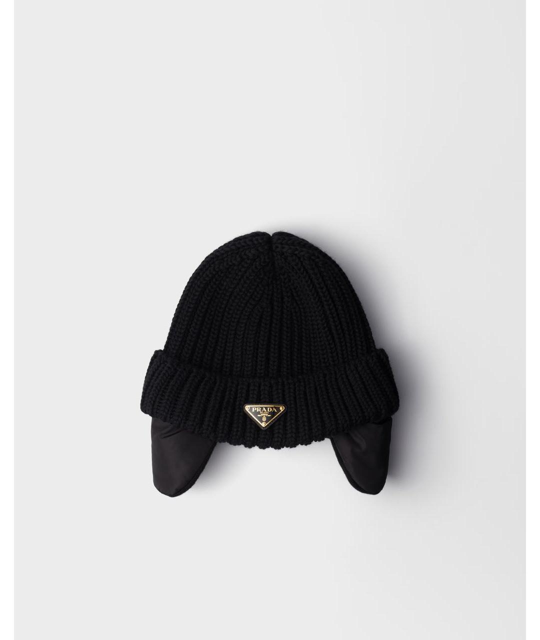 PRADA Черная шерстяная шапка, фото 4