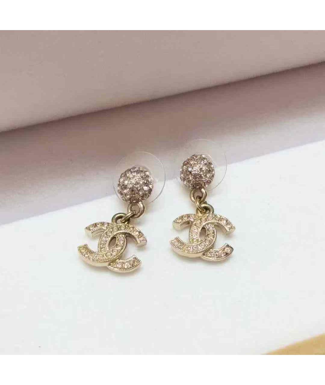 CHANEL Золотые металлические серьги, фото 3