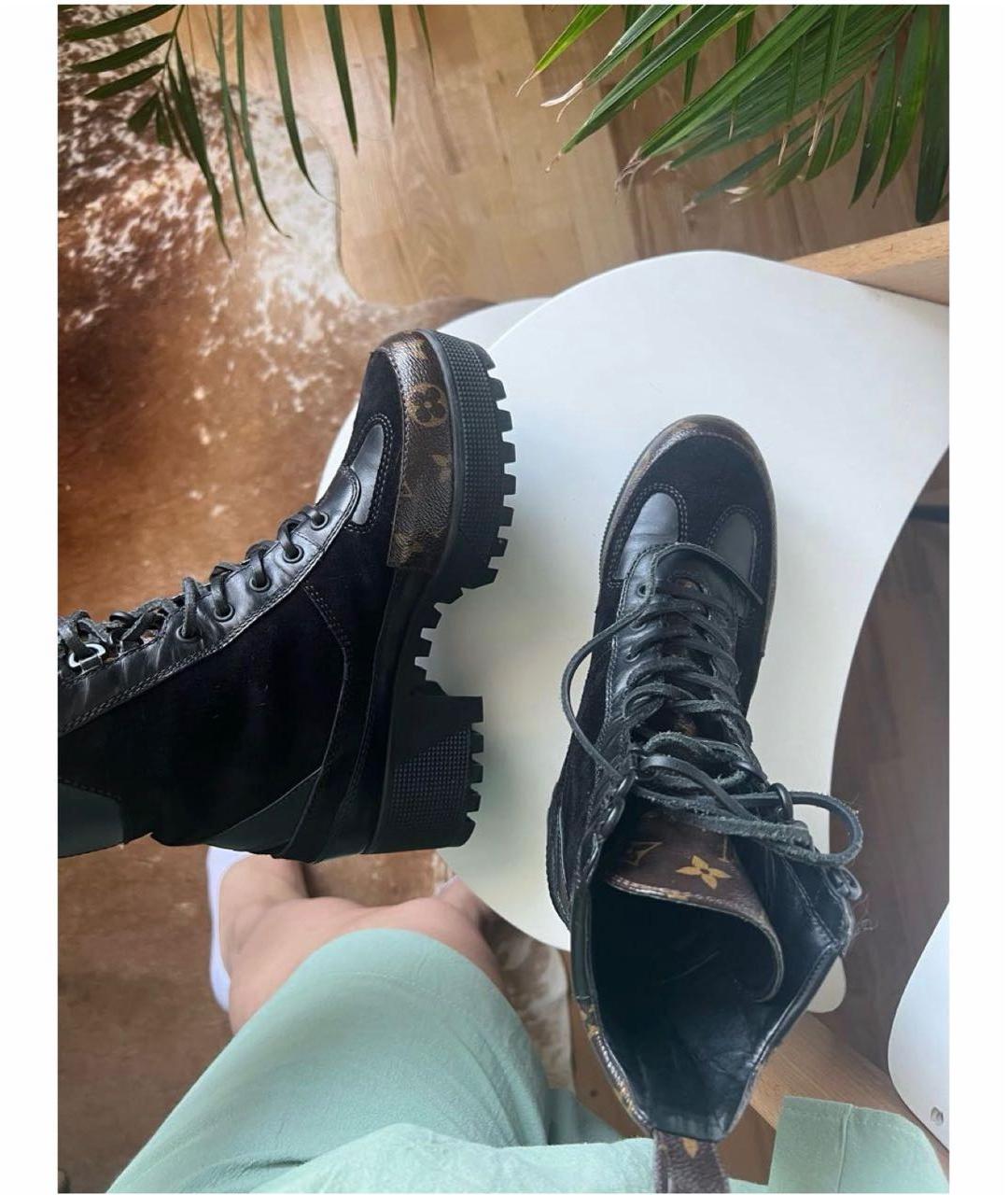 LOUIS VUITTON Черные кожаные ботинки, фото 2