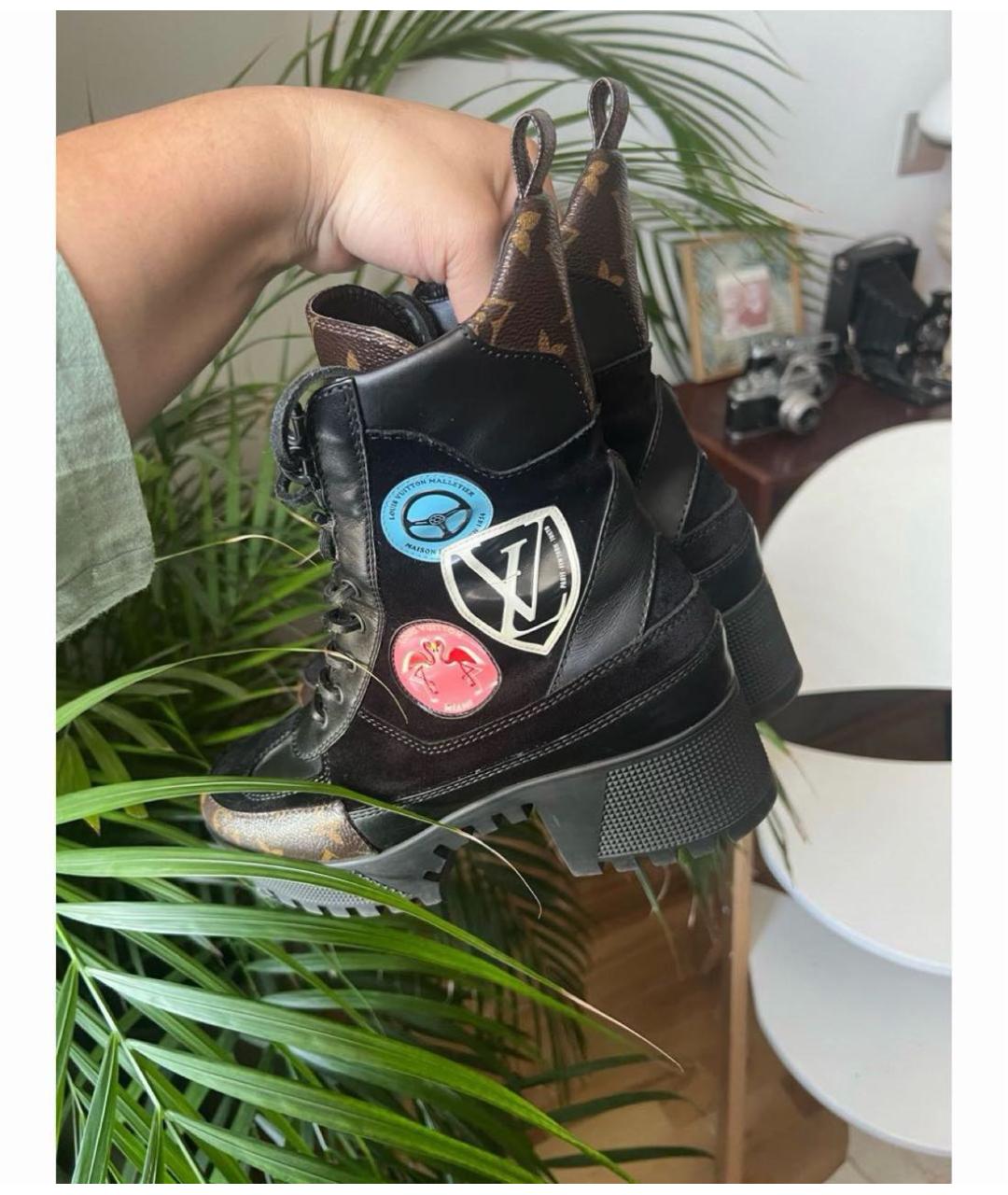 LOUIS VUITTON Черные кожаные ботинки, фото 6