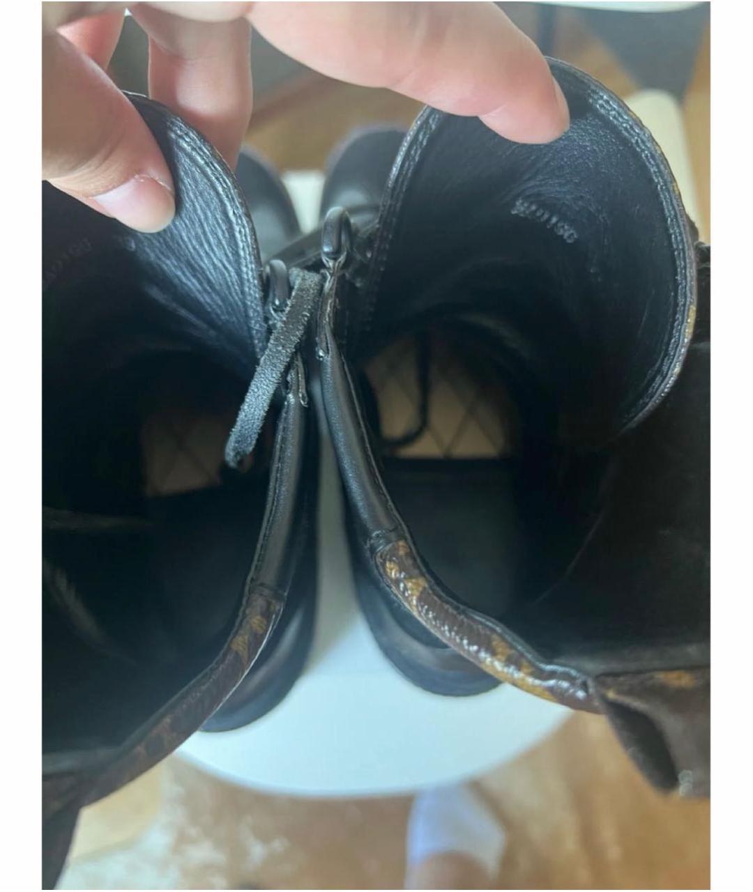LOUIS VUITTON Черные кожаные ботинки, фото 5