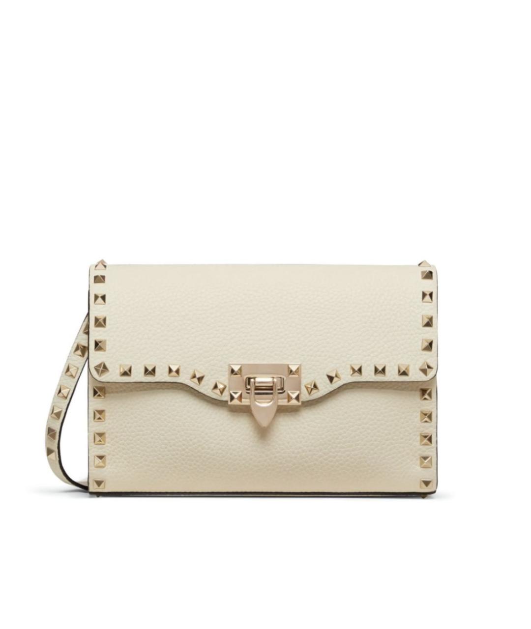 VALENTINO Бежевая кожаная сумка через плечо, фото 1