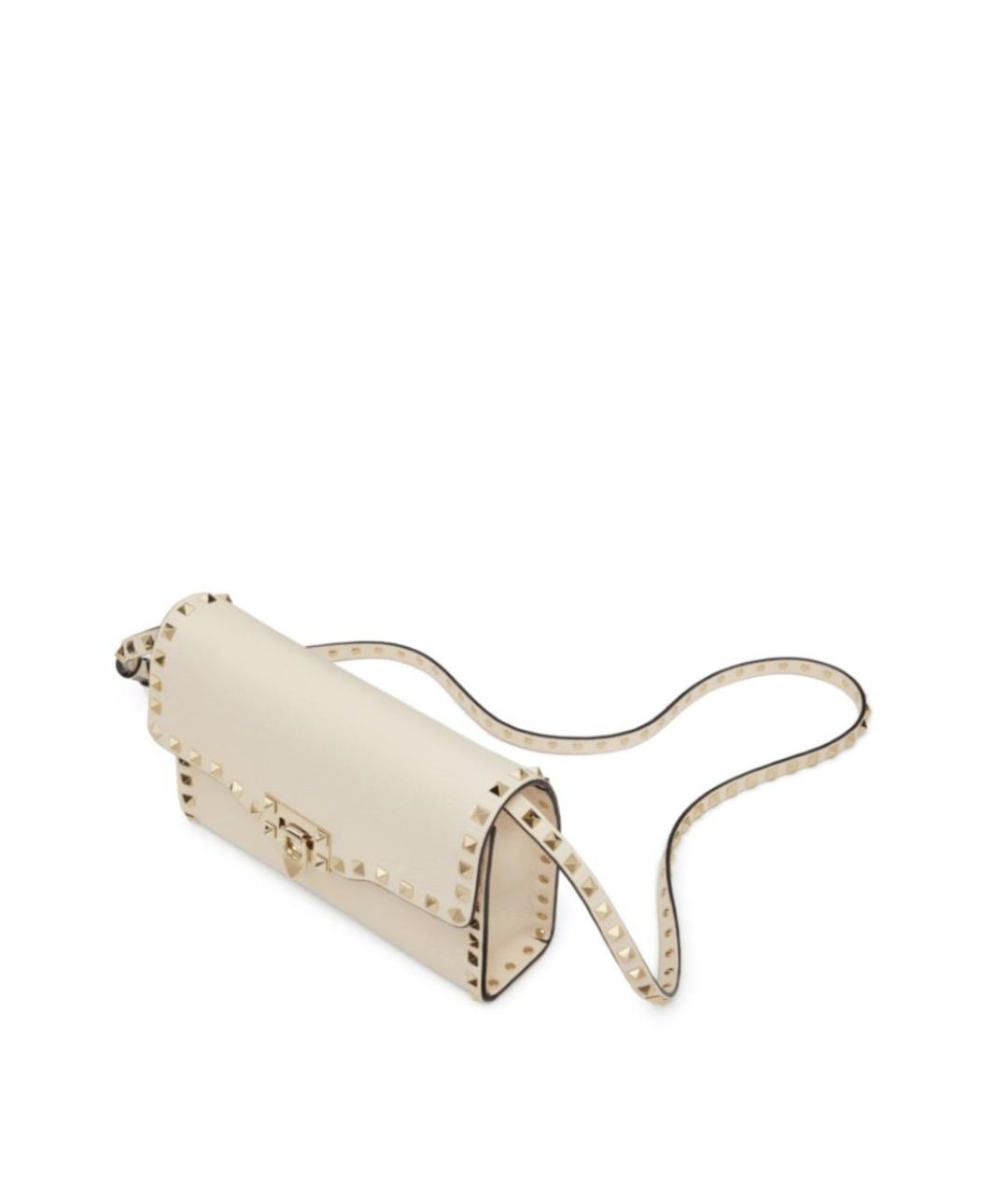 VALENTINO Бежевая кожаная сумка через плечо, фото 3