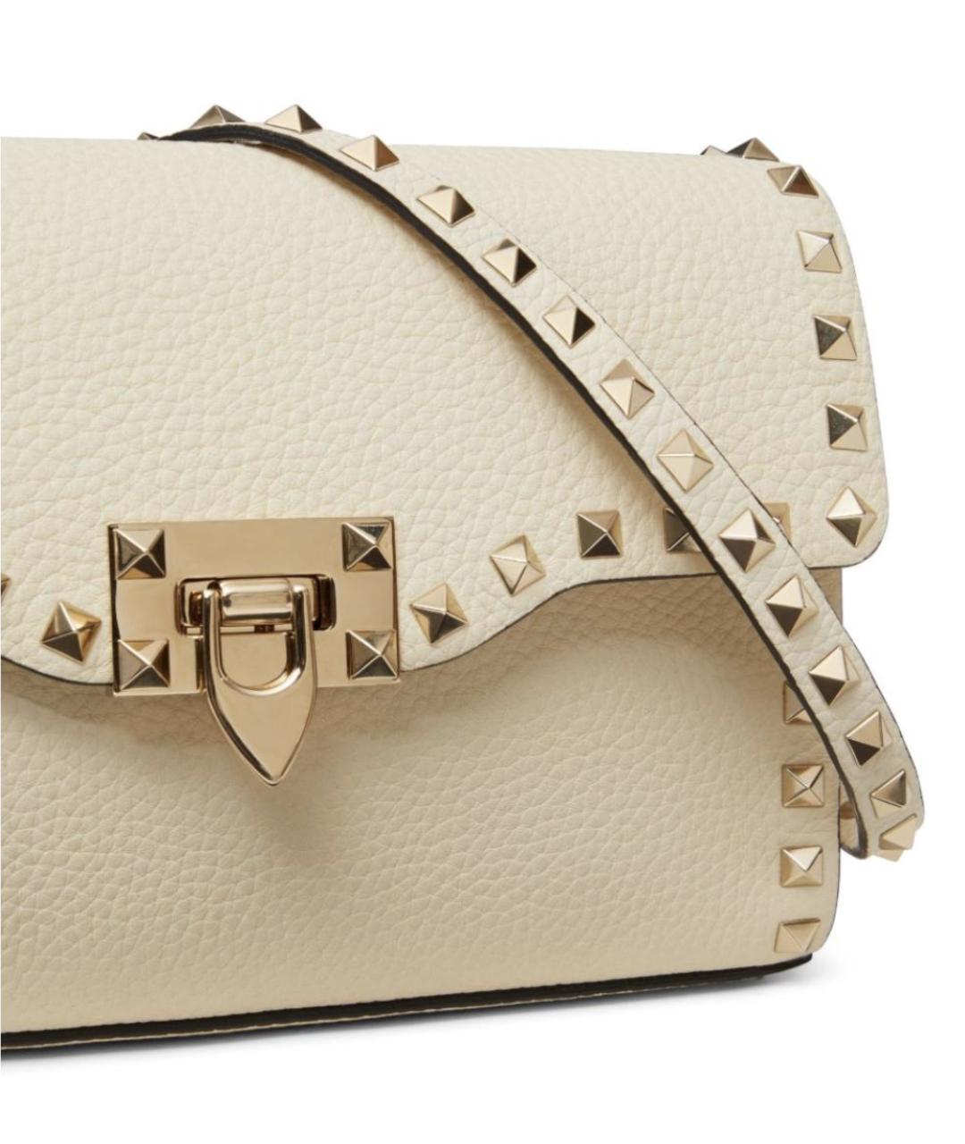 VALENTINO Бежевая кожаная сумка через плечо, фото 5