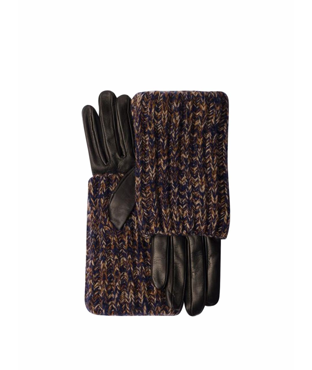 PRADA Коричневые кожаные перчатки, фото 1