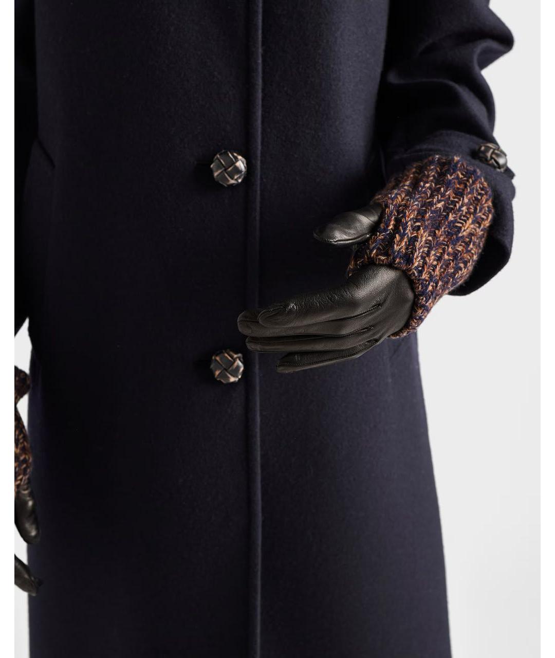 PRADA Коричневые кожаные перчатки, фото 3