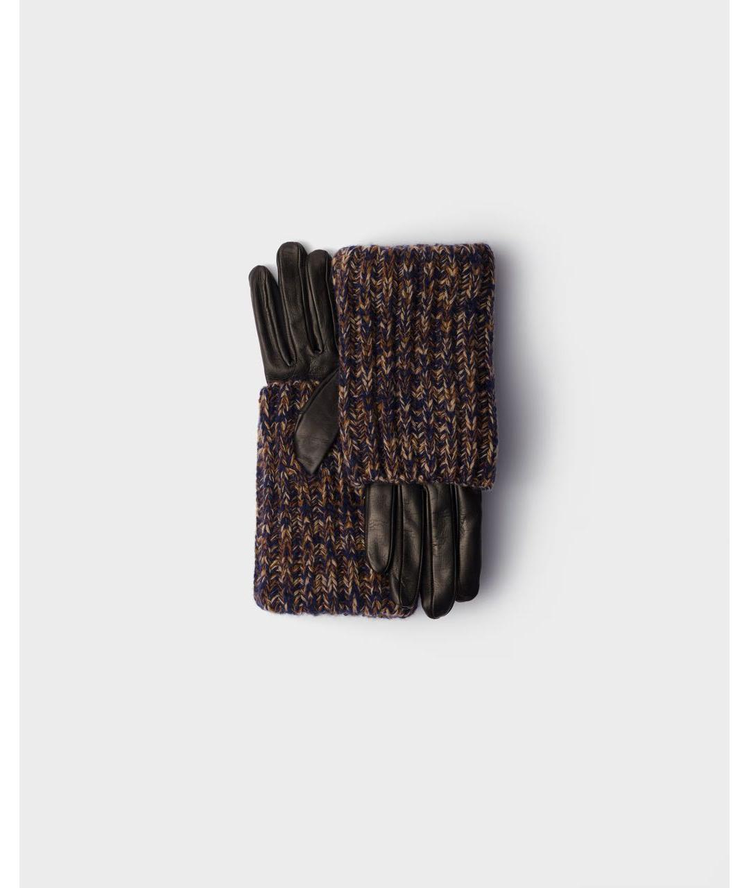 PRADA Коричневые кожаные перчатки, фото 4