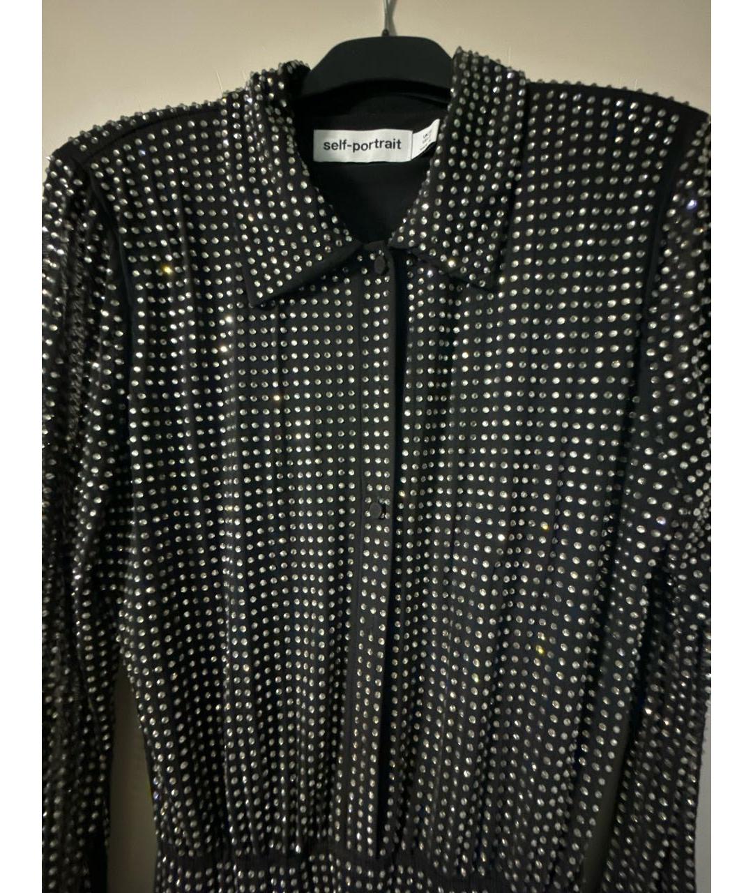 SELF-PORTRAIT Черное коктейльное платье, фото 4