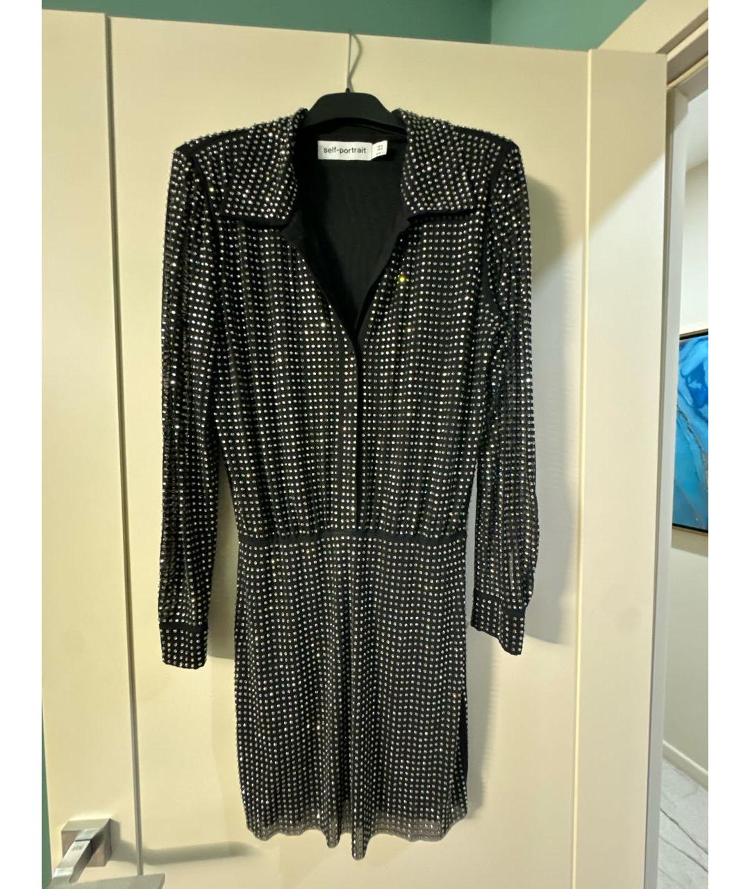 SELF-PORTRAIT Черное коктейльное платье, фото 9