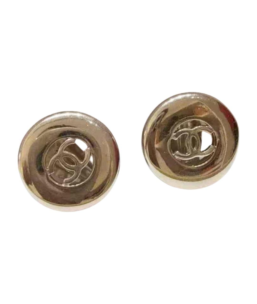 CHANEL Золотые металлические серьги, фото 1