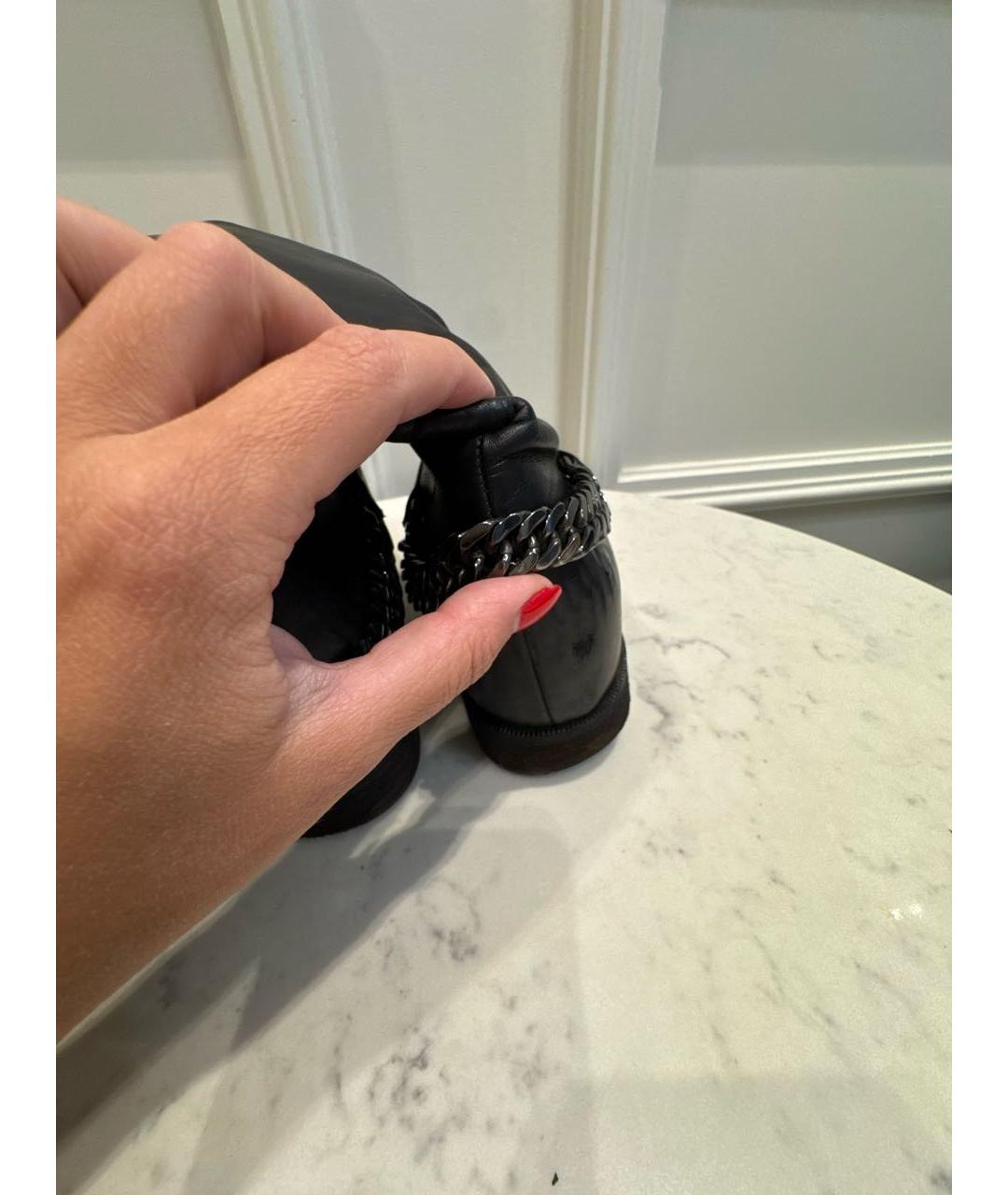 CHRISTIAN LOUBOUTIN Черные кожаные сапоги, фото 5