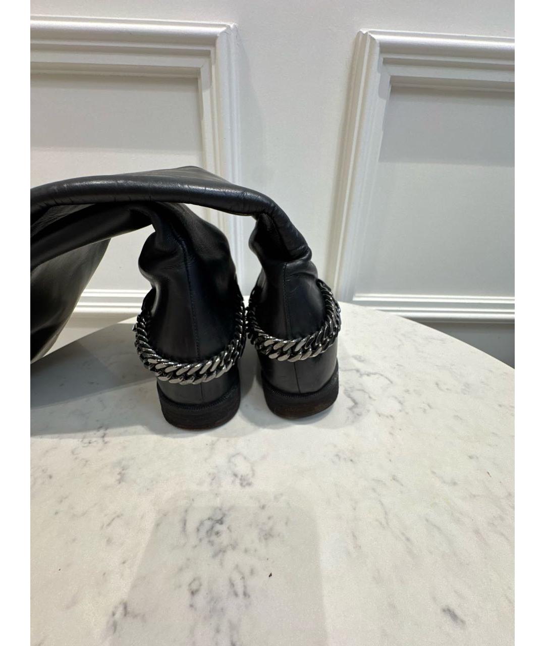 CHRISTIAN LOUBOUTIN Черные кожаные сапоги, фото 4