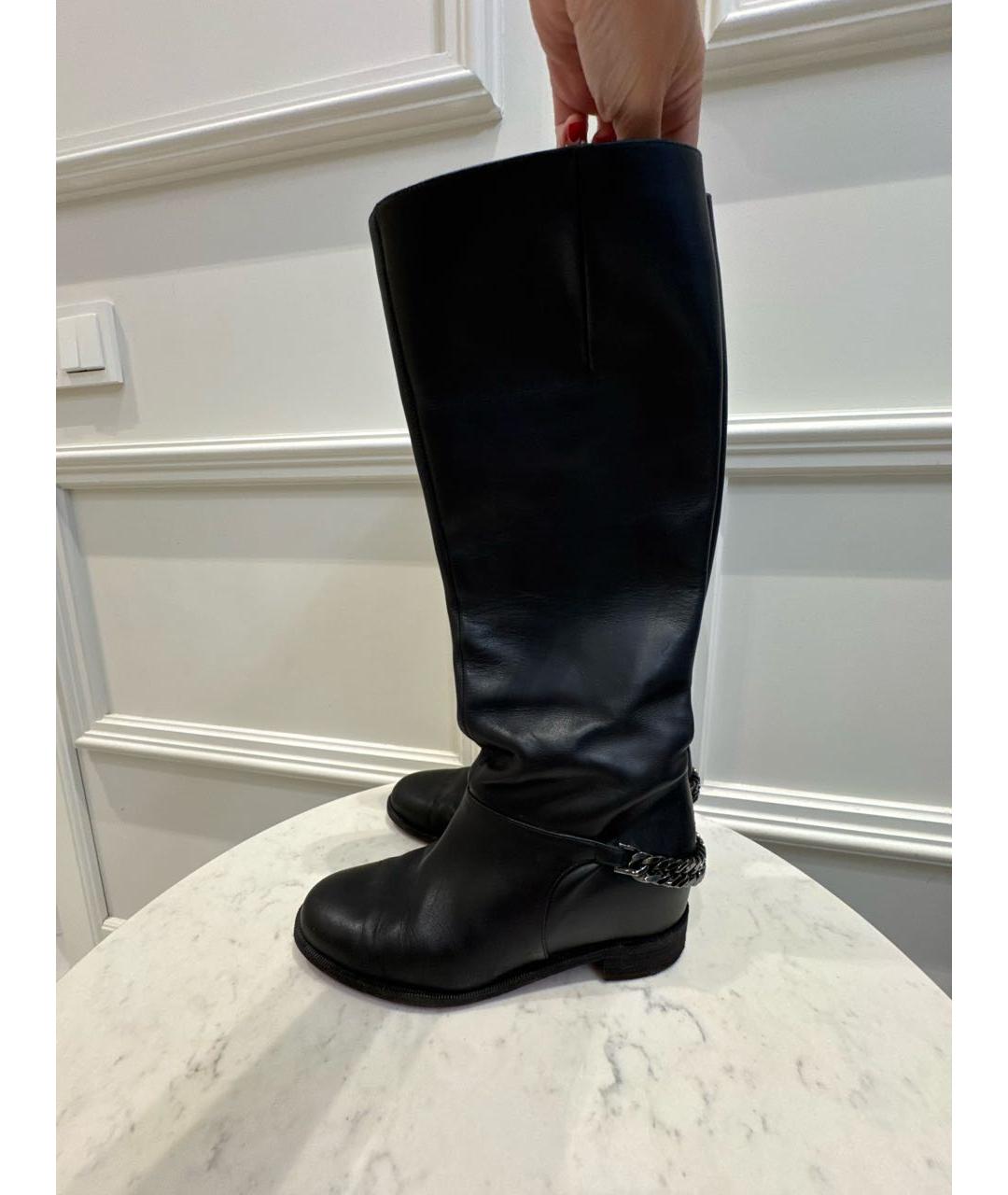 CHRISTIAN LOUBOUTIN Черные кожаные сапоги, фото 7